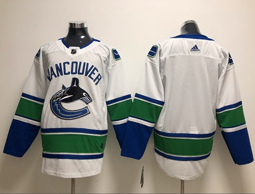 Adidas Canucks Blank White Road Authentic Stitched NHL Jersey